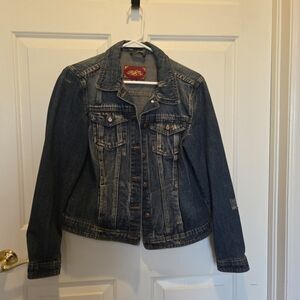 Classic Womens Size Medium Distressed Denim Jacket